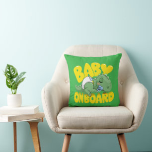 Süßer Dinosaurier Baby an Bord Auto Aufkleber   Sc Kissen