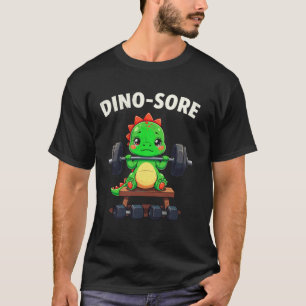 Süßer Dinosaurier-Gewichtheber Dino Wund Workout F T-Shirt