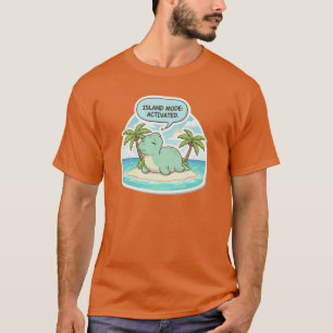 Süßer Dinosaurier-Insel-Modus Aktiviertropische Fe T-Shirt