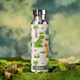 Süßer Dinosaurier-Kinder-Name-Schule Trinkflasche