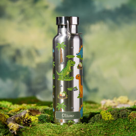 Süßer Dinosaurier-Kinder-Name-Schule Trinkflasche