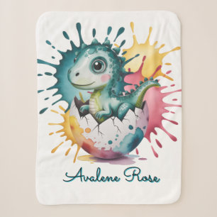 Süßer Dinosaurier mit Wasserfarbspritzern Baby Sho Sherpadecke