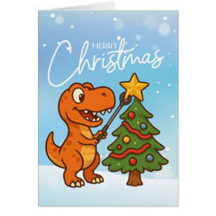 Süßer Dinosaurier mit Weihnachtsbaum