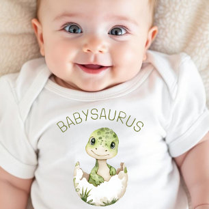 Süßer Dinosaurier personalisierter Dino Babysaurus Baby Strampler