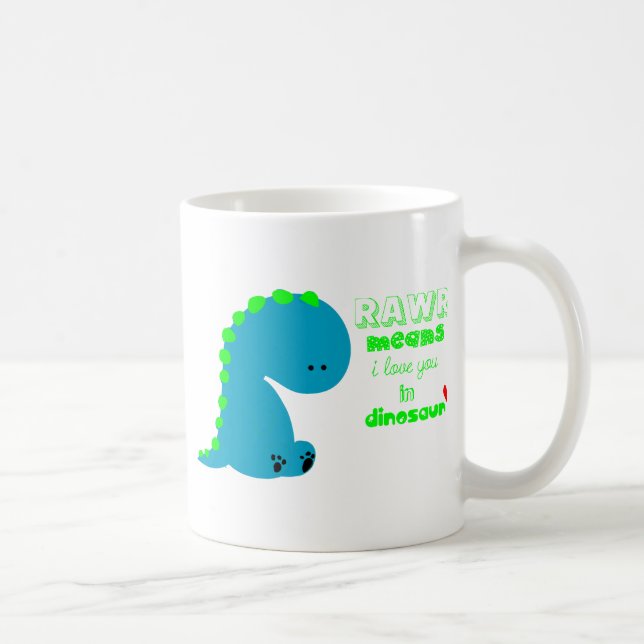 Süßer Dinosaurier RAWR Kaffeetasse (Rechts)