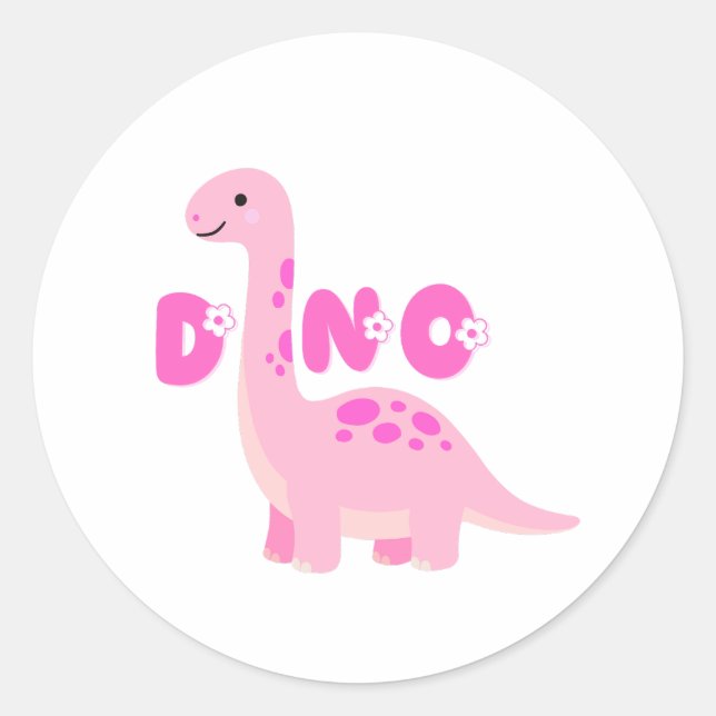 Süßer Dinosaurier 🦕  Runder Aufkleber (Vorderseite)