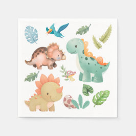 süßer Dinosaurier Serviette