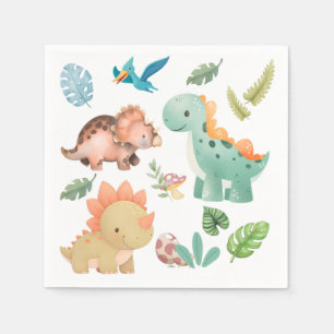 süßer Dinosaurier Serviette