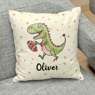 Süßer Dinosaurier spielt American Football Persona Kissen
