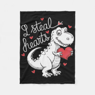 Süßer Dinosaurier Valentinstag Ich stehle Herzen f Fleecedecke