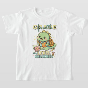 Süßer Dinosaurier Vierte Klasse Freigeschaltet 4. T-Shirt