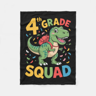 Süßer Dinosaurier zum 4. Klasse Schulbeginn Fleecedecke