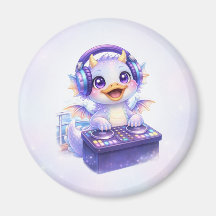 Süßer DJ Dragon Rund Magnet-Kreuzfahrt Türmagnet