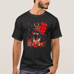 Süßer Dobermann-Hund Lustiges Herz Valentinstag Hu T-Shirt