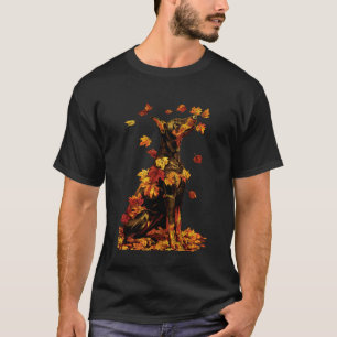 Süßer Dobermann mit Herbstlaub Wald Herbst Ästheti T-Shirt