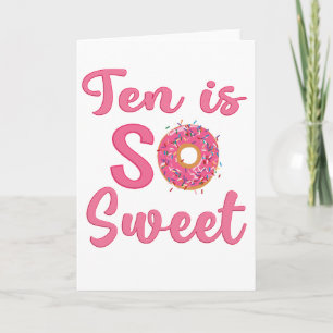 Süßer Donut zum 10. Geburtstag Geschenk für 10-jäh Karte