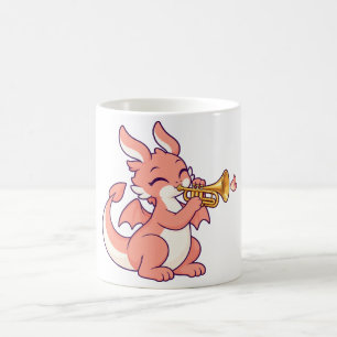 Süßer Drache spielt Trompete Ember Kaffeetasse