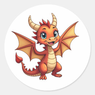 Süßer Drachen-Aufkleber für jeden Anlass Runder Aufkleber
