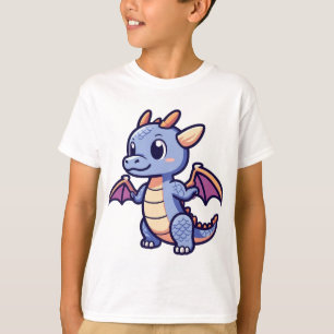 Süßer Drachen-Schädel-Maskottchen Anime-Stil Vecto T-Shirt