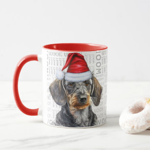 Süßer Drahthaar-Dachshund-Liebhaber Weihnachten Fe Tasse