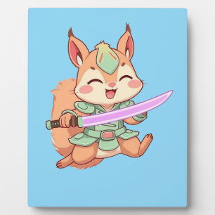 Süßer Eichhörnchen-Samurai. Fotoplatte