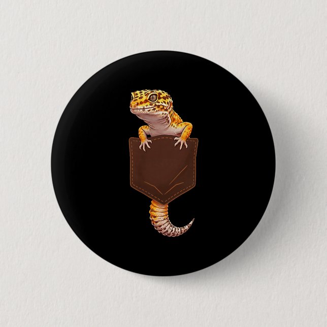 Süßer Eidechsen-Reptil-Leopard-Gecko-Tasche Lustig Button (Vorderseite)