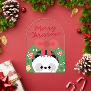 Süßer einfacher lustiger Frohe Weihnachten Acryleinladungen