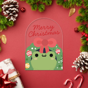 Süßer einfacher lustiger Frohe Weihnachten Acryleinladungen