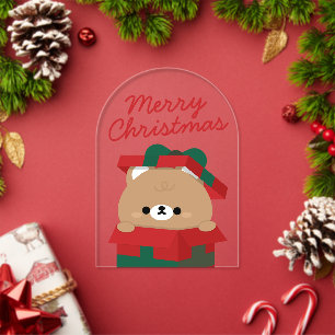 Süßer einfacher lustiger Frohe Weihnachten Acryleinladungen