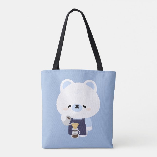 Süßer Eisbär-Barista Tasche (Rückseite)