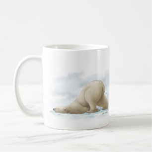 Süßer Eisbär-Cartoon im Schnee Kaffeetasse