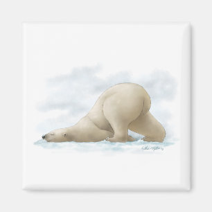 Süßer Eisbär-Cartoon im Schnee Magnet