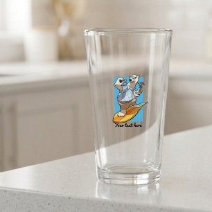 Süßer Eisbär Fügen Sie Ihren Text Surfing Cartoon Glas