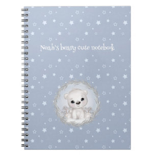 Süßer Eisbär Personalisierter Winter Notizbuch Notizblock