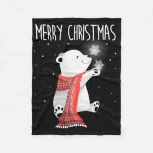 Süßer Eisbär Schal Frohe Weihnachten Xmas Feiertag Fleecedecke
