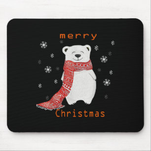 Süßer Eisbär Schal Frohe Weihnachten Xmas Feiertag Mousepad