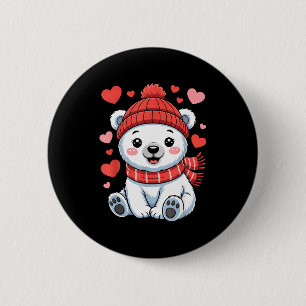 Süßer Eisbär Valentinstag Herzen Schal Bean Button