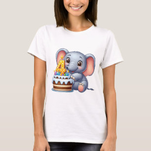 Süßer Elefant 4. Geburtstag T-Shirt