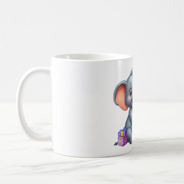 Süßer Elefant 5. Geburtstag Kaffeetasse (Links)