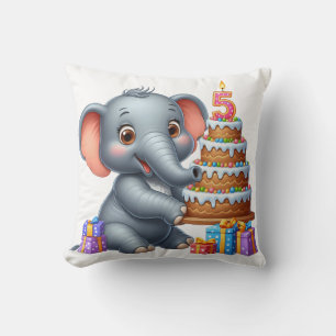 Süßer Elefant 5. Geburtstag Kissen