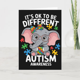 Süßer Elefant Anders Autismusbwusstsein Puzzles Karte