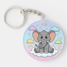 Süßer Elefant auf Wolke - Ich bin Ele-Fun-t Pun
