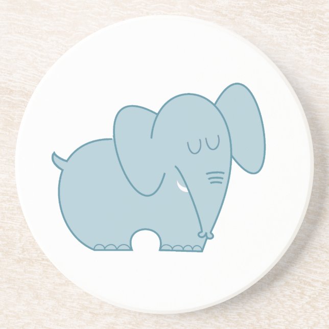 Süßer Elefant (blau) Getränkeuntersetzer (Vorne)