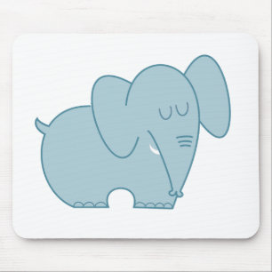 Süßer Elefant (blau) Mousepad