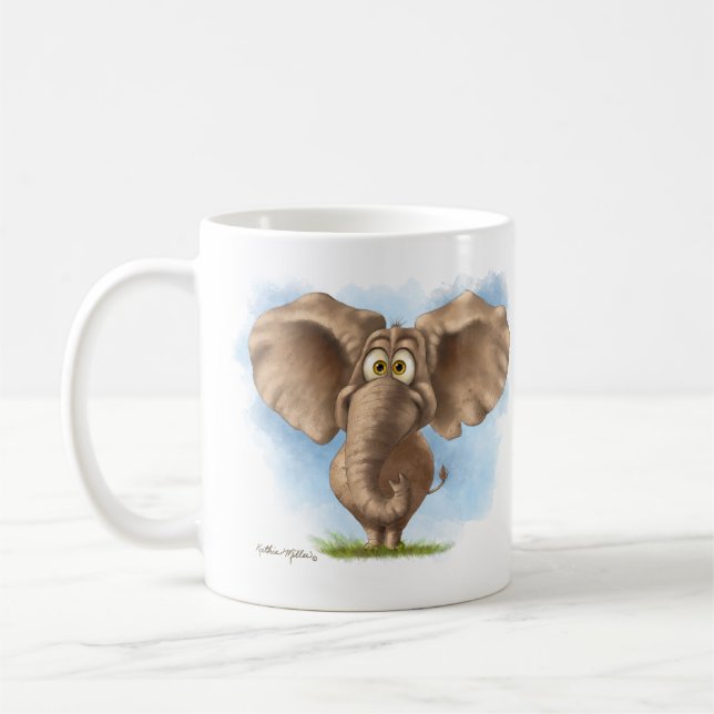 Süßer Elefant Cartoon Kaffeetasse (Links)