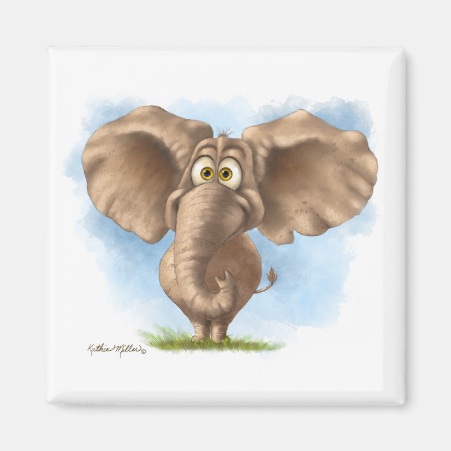 Süßer Elefant Cartoon Magnet (Vorne)