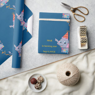 Süßer Elefant Geburtstag Geschenkpapier