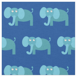 Süßer Elefant Kind Baby Kinderzimmer Blau Stoff