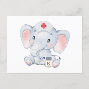 Süßer Elefant-Krankenpfleger Postkarte