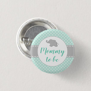 Süßer Elefant Mintgrüne Babyparty Mommy To Be Button